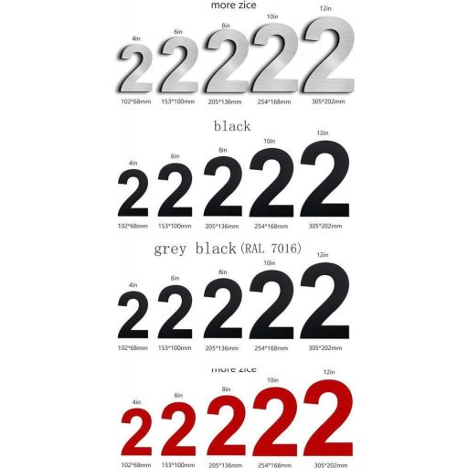 Crni inox kućni broj "2" - Moderni 10,2 cm