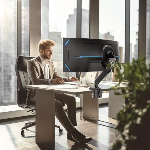 Putorsen Monitor Arm - Nastaviteľný držiak monitora s nosnosťou 5,68 kg, ergonomické rameno na monitor s upevnením na stôl, 44 cm