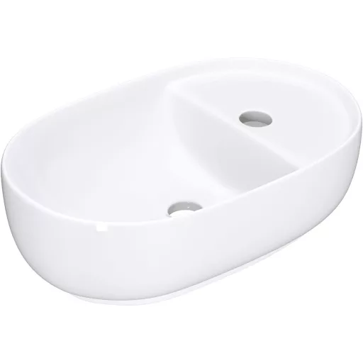 Waschbecken24 Premium Mosdó Lótusz Effektussal Fürdőszobához 26x42cm Fehér
