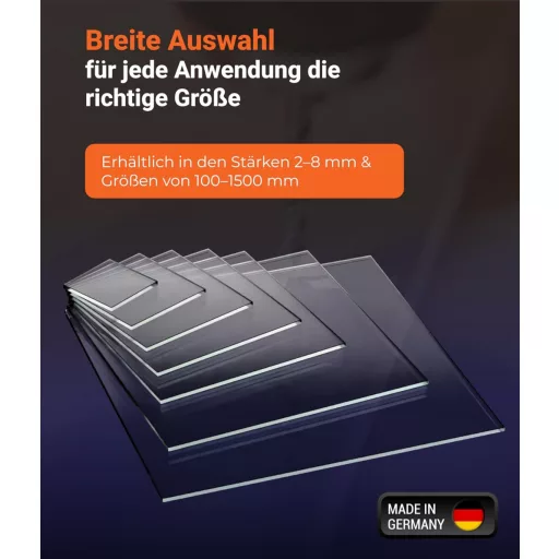 EH Design GmbH Akril Plexi Üveglap 30x30 cm - UV Védelemmel, Törésálló, Átlátszó, 2 mm Vastag, Dekorációhoz és Kijelzőkhöz