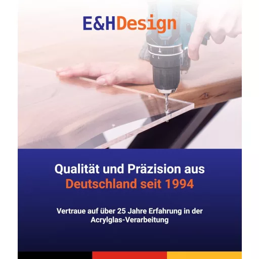 EH Design GmbH Akril Plexi Üveglap 30x30 cm - UV Védelemmel, Törésálló, Átlátszó, 2 mm Vastag, Dekorációhoz és Kijelzőkhöz