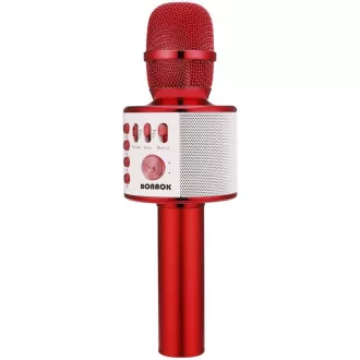   BONAOK 3 az 1-ben vezeték nélküli karaoke mikrofon piros, Bluetooth