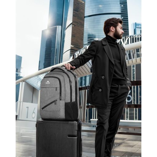 Rucsac pentru laptop MATEIN de 17 inchi, impermeabil, cu port de încărcare USB, antifurt, pentru muncă, călătorii și școală, gri