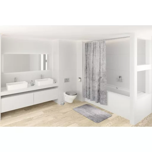 Sanilo Capac WC Oval cu Model Beton - MDF Aspect Lemn, Închidere Lentă (Soft-Close), Balamale Stabile și Montare Ușoară