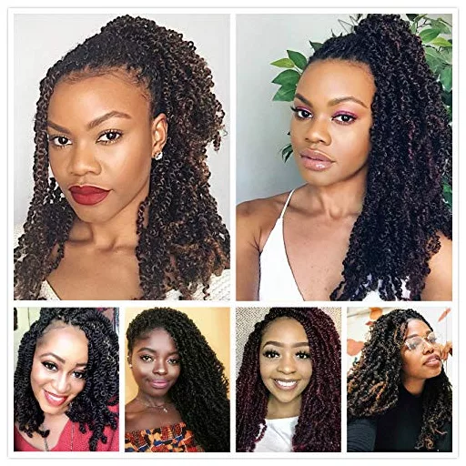 Xtrend 8 Inch Ombre Spring Twist Kanekalon Szintetikus Hajfonás 6 Csomag Kinky Curly Passion Twists