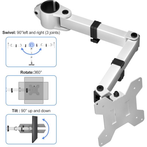 Suptek Otočné rameno monitora s VESA platňou - kompatibilné so všetkými stojanmi na monitory MD6DBW - jednoramenný držiak monitora