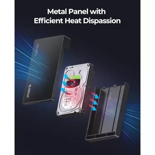 Externý box na 3,5" pevný disk ORICO USB 3.0 do 20 TB, kryt pre SATA HDD/SSD s podporou UASP