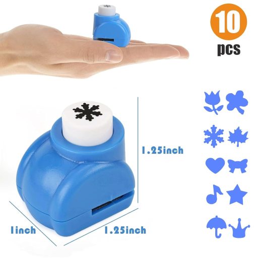 Set Perforatoare HAKACC pentru Hârtie - 10 Buc. Mini Perforatoare Decorative cu Modele pentru Scrapbooking, Multicolor, ABS & Aluminiu, Materiale pentru Hobby Creativ