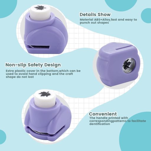 Set Perforatoare HAKACC pentru Hârtie - 10 Buc. Mini Perforatoare Decorative cu Modele pentru Scrapbooking, Multicolor, ABS & Aluminiu, Materiale pentru Hobby Creativ