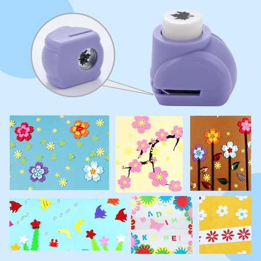 Set Perforatoare HAKACC pentru Hârtie - 10 Buc. Mini Perforatoare Decorative cu Modele pentru Scrapbooking, Multicolor, ABS & Aluminiu, Materiale pentru Hobby Creativ