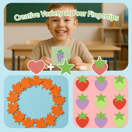 Set Perforatoare HAKACC pentru Hârtie - 10 Buc. Mini Perforatoare Decorative cu Modele pentru Scrapbooking, Multicolor, ABS & Aluminiu, Materiale pentru Hobby Creativ