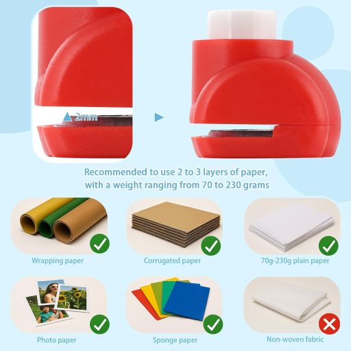 Set Perforatoare HAKACC pentru Hârtie - 10 Buc. Mini Perforatoare Decorative cu Modele pentru Scrapbooking, Multicolor, ABS & Aluminiu, Materiale pentru Hobby Creativ