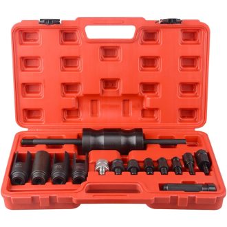   DAYUAN 14-dielna súprava na demontáž CDI dieselových vstrekovačov, súprava náradia na vyberanie vstrekovačov s klzným kladivom a adaptérmi.