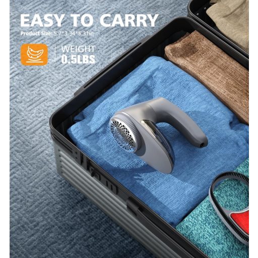 POPCHOSE Bolytalanító Készülék - Újratölthető Elektromos Ruhaborotvával, USB Töltéssel, 2 db 6-Pengés Fejjel, Antisztatikus Kefével Pulóvere