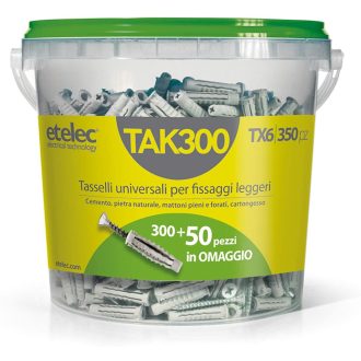   etelec Bucket Box Kit 350 TX6 Nylon Dübel és Csavar Szett 6x30 4,5x40
