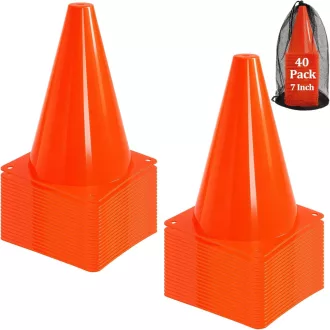   Faswin 40 bucăți conuri de marcare portocalii 18 cm pentru sport, antrenament și dresaj canin