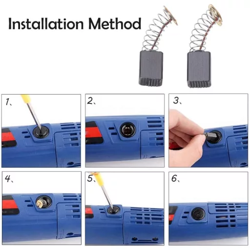 SENRISE Szénkefe Készlet - 10 db Elektromos Motor Szénkefe Csere Alkatrész Szerszámgépekhez, 6.5x7.5x13.5mm, Kiváló Vezetőképességű Grafit