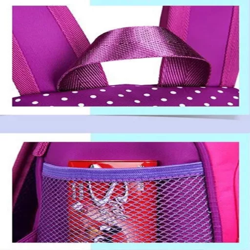 Ghiozdan pentru copii Ponei - Rucsac școlar roz cu bretele reglabile, din material durabil, pentru preșcolari și elevi mici, 10x20x23 cm