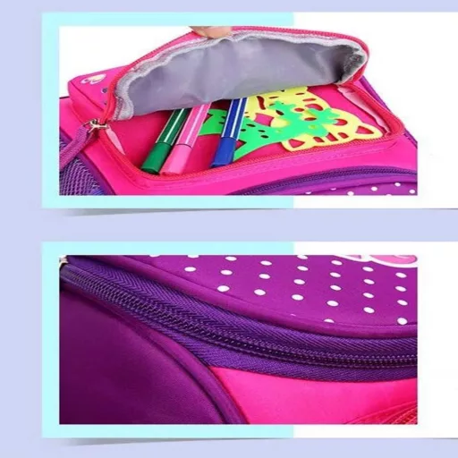 Ghiozdan pentru copii Ponei - Rucsac școlar roz cu bretele reglabile, din material durabil, pentru preșcolari și elevi mici, 10x20x23 cm