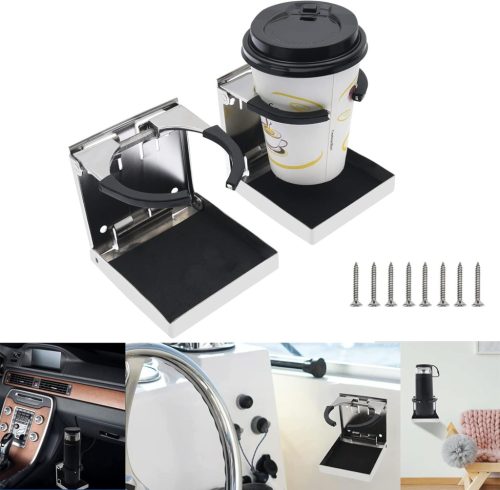 Geloo Set suporturi pahare ajustabile din inox pentru barcă, camion, RV (rulotă) - 2 bucăți