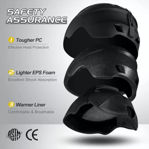 Set cască de schi și ochelari de schi Odoland cu protecție UV400 pentru bărbați și femei, S (54-56 CM)