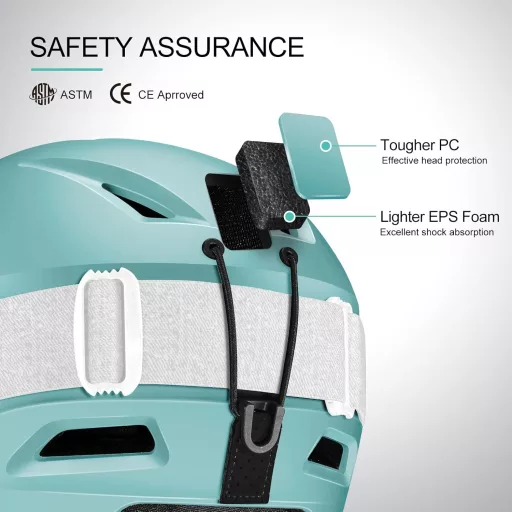 Set cască de schi și ochelari de schi Odoland cu protecție UV400 pentru bărbați și femei, S (54-56 CM)