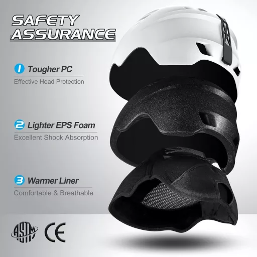 Odoland Felnőtt Sí Bukósisak Beépített Szemüvegvédővel - Könnyű Versenysisak Férfiaknak és Nőknek, Snowboard Sisak, Sötétkék