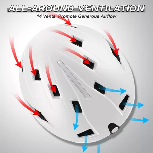 Odoland Felnőtt Sí Bukósisak Beépített Szemüvegvédővel - Könnyű Versenysisak Férfiaknak és Nőknek, Snowboard Sisak, Sötétkék