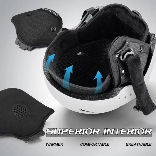 Odoland Felnőtt Sí Bukósisak Beépített Szemüvegvédővel - Könnyű Versenysisak Férfiaknak és Nőknek, Snowboard Sisak, Sötétkék