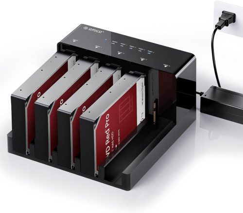 ORICO 5-Bay 6558US3-C Merevlemez Dokkoló - 90TB Tárhely, USB 3.0, Offline Klónozás, 230MB/s, Windows/Mac/Linux Kompatibilis, Fekete
