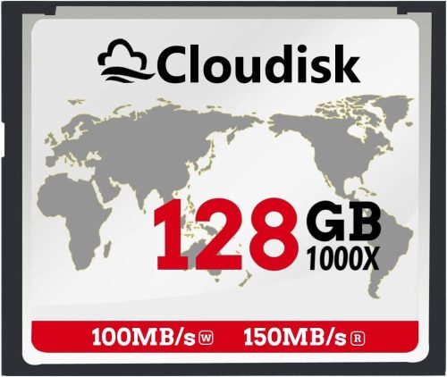 Cloudisk 128GB CompactFlash Memóriakártya - Fényképezőgépekhez, 150MB/s Olvasási Sebesség, Röntgen- és Hőálló CF Kártya