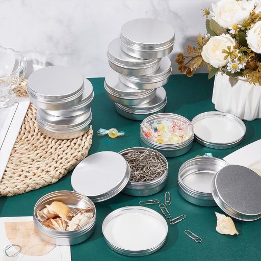 BENECREAT 12 db 100 ml Alumínium Fém Krem Tégely Csavaros Fedéllel Kozmetika Gyertya Balzsam Tároláshoz