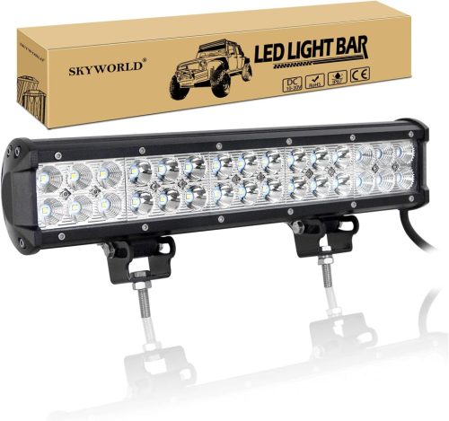 SKYWORLD 38cm-es LED MUNKALÁMPA  90W, vízálló, terepjáró, traktor, munkagép, 12/24V