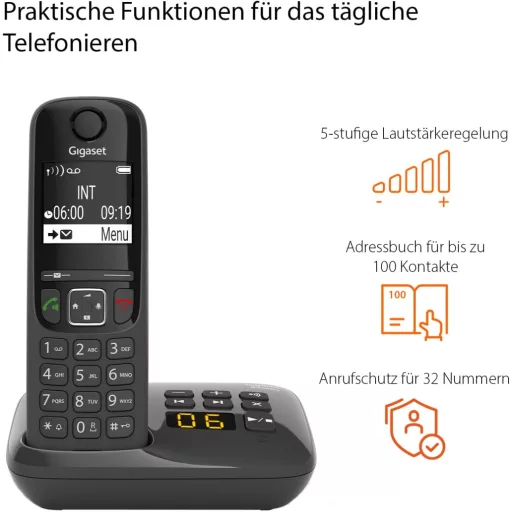 Gigaset AS690A DECT vezeték nélküli telefon nagy kijelzővel és gombokkal