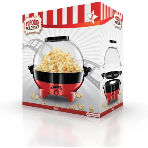 Gadgy Retro Popcorn Maker 5L - 800W Piros Popcornkészítő Tapadásmentes Felülettel
