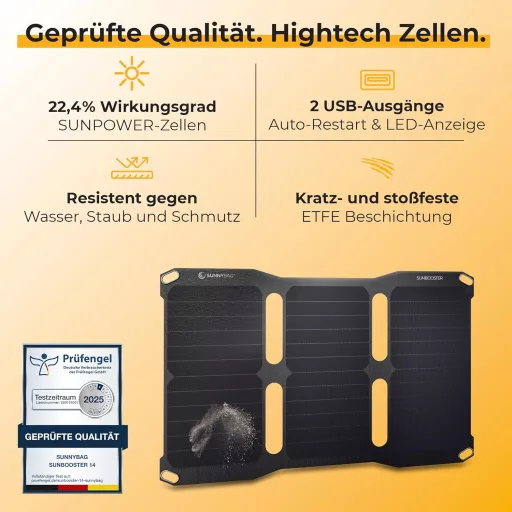 SunnyBAG SUNBOOSTER 21W összecsukható napelemes töltő 2 USB kimenettel vízálló