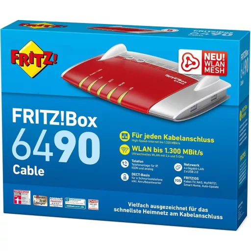 AVM FRITZ!Box 6490 Cable WLAN AC+N router, káblový modem DOCSIS 3.0, VoIP telefón