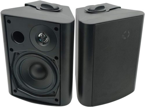Herdio 5.25" Bluetooth Vízálló Kültéri Hangszóró - 200W, Forgatható Fali Konzollal, Beltéri-Kültéri Használatra, Fekete