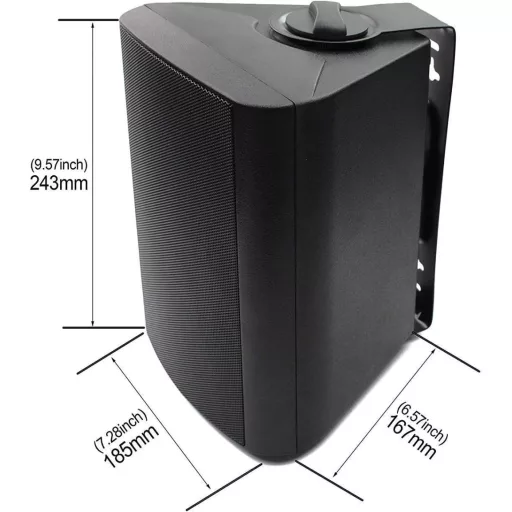 Boxe de exterior impermeabile Bluetooth Herdio 5.25" - 200W, cu suport de perete pivotant, pentru utilizare în interior/exterior, negre.