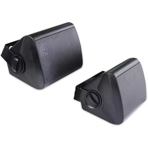 Boxe de exterior impermeabile Bluetooth Herdio 5.25" - 200W, cu suport de perete pivotant, pentru utilizare în interior/exterior, negre.