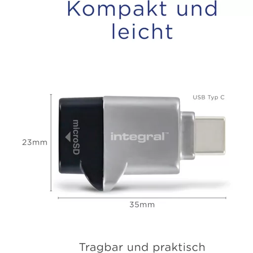 Integral MicroSD USB 3.0/USB-C OTG Kártyaolvasó Adapter - Gyors Adatátvitel - microSD, USB 3.0 Type-C