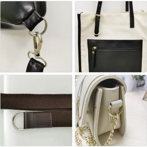 Sourcing Map 10 darabos Fekete Vas D-Gyűrű Csomag, Táskákhoz, Övekhez és Kézműves Kiegészítőkhöz Újracsomagolt termék