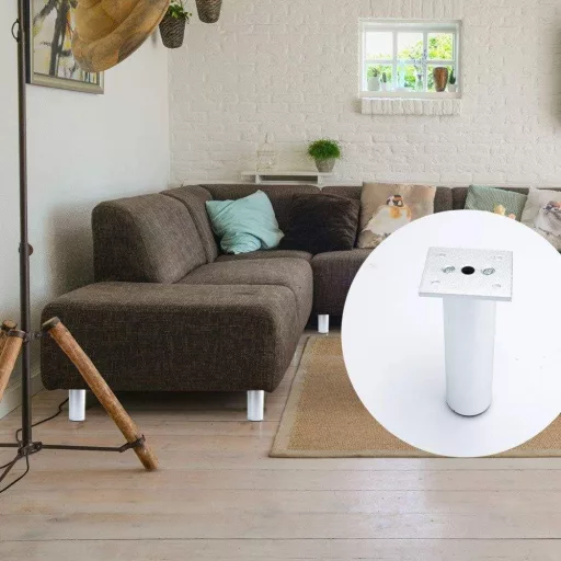 Fehér 17cm magas alumínium ötvözet bútorláb 2db