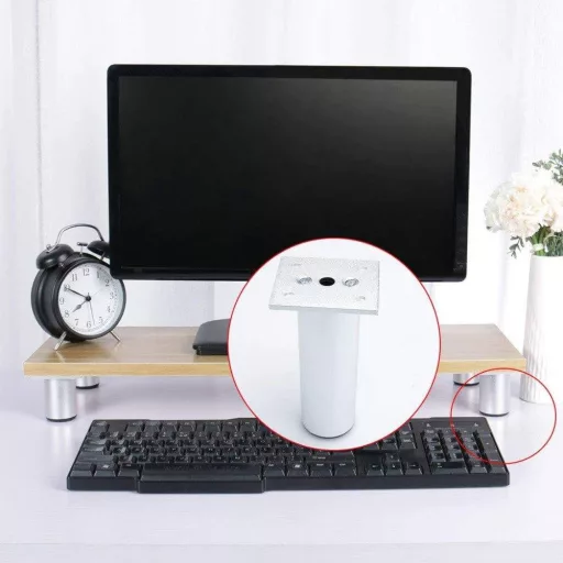 Fehér 17cm magas alumínium ötvözet bútorláb 2db