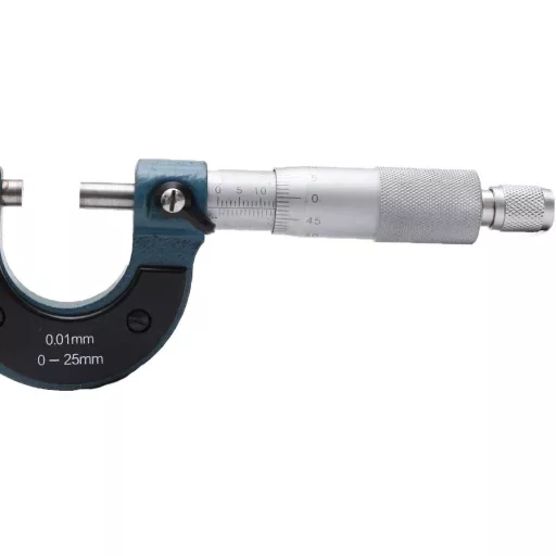 Micrometru exterior TOPWAY 0-25mm Instrument de măsură de înaltă precizie pentru spații înguste, în carcasă de plastic, cu cheie de calibrare 401310