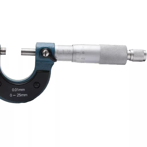 Micrometru exterior TOPWAY 0-25mm Instrument de măsură de înaltă precizie pentru spații înguste, în carcasă de plastic, cu cheie de calibrare 401310