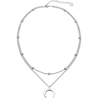   BaubleStar Női Többsoros Nyaklánc Félhold Medállal - Titánium Többrétegű Lánc, Nikkel-mentes Holdas Ékszer