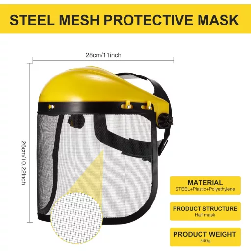 YUNYODA Šljem za šumarstvo sa mrežastim vizirom i maskom za ventilaciju