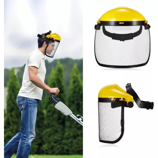 YUNYODA Šljem za šumarstvo sa mrežastim vizirom i maskom za ventilaciju