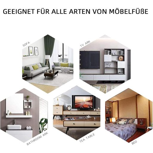 Picioare de mobilier WZCMLJ 6-15 cm, triunghiulare, pentru masă, scaun, dulap, canapea, set de 4 bucăți, negru